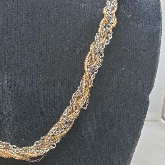 BKE chic multitone intertwined with silver chain in back of necklace - Picture 3 of 4